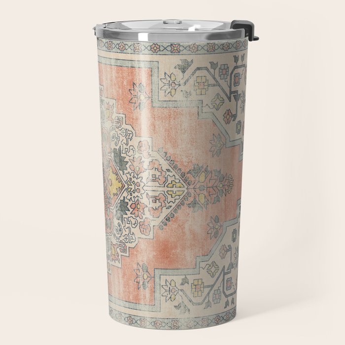 turkish floral - orange & olive green Travel Mug Gallery Image 2