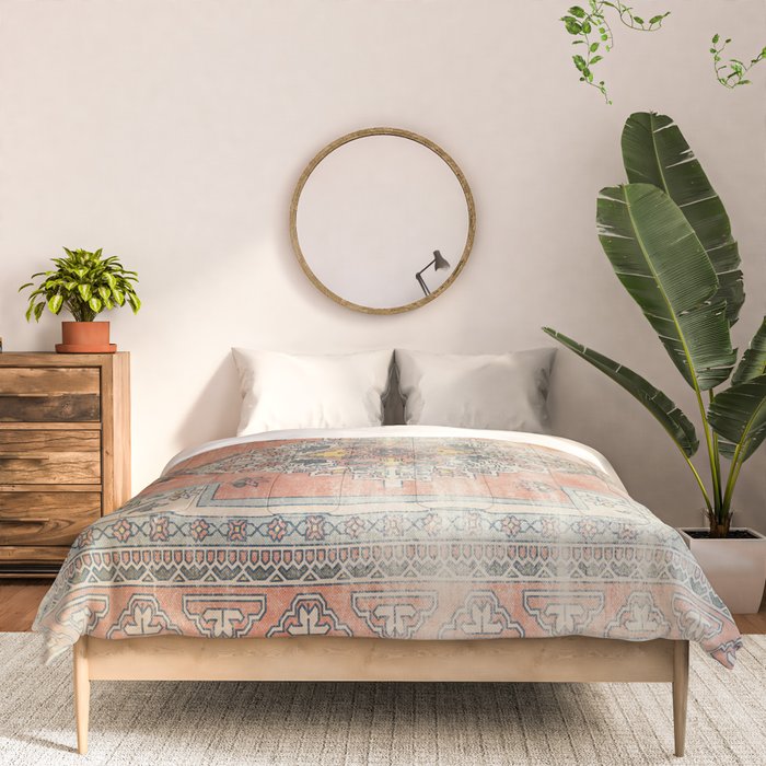turkish floral - orange & olive green Comforter Gallery Image 3