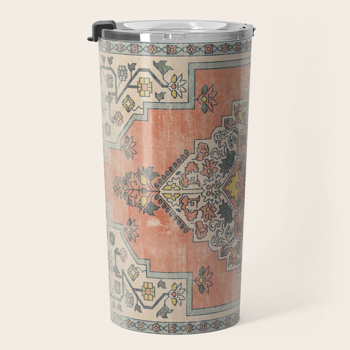 turkish floral - orange & olive green Travel Mug Gallery Image 3