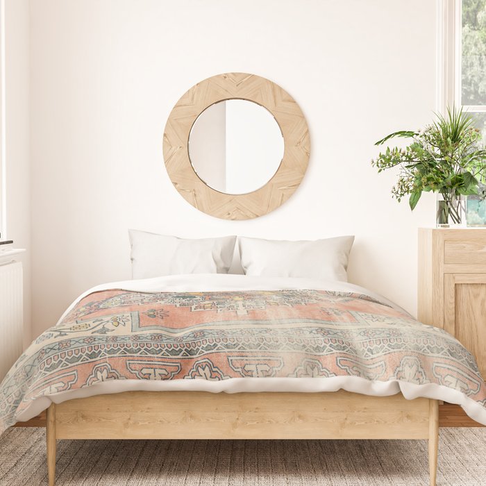 turkish floral - orange & olive green Duvet Cover Gallery Image 3