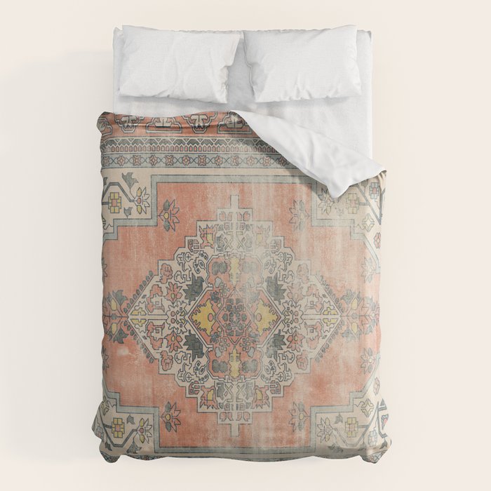 turkish floral - orange & olive green Duvet Cover Gallery Image 6