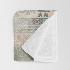 turkish floral - orange & olive green Throw Blanket Gallery Image 3