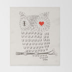 I Love Uuuuuuuu Throw Blanket Gallery Image 2