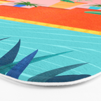 Costa Rica Poolside Landscape Bath Mat Gallery Image 3