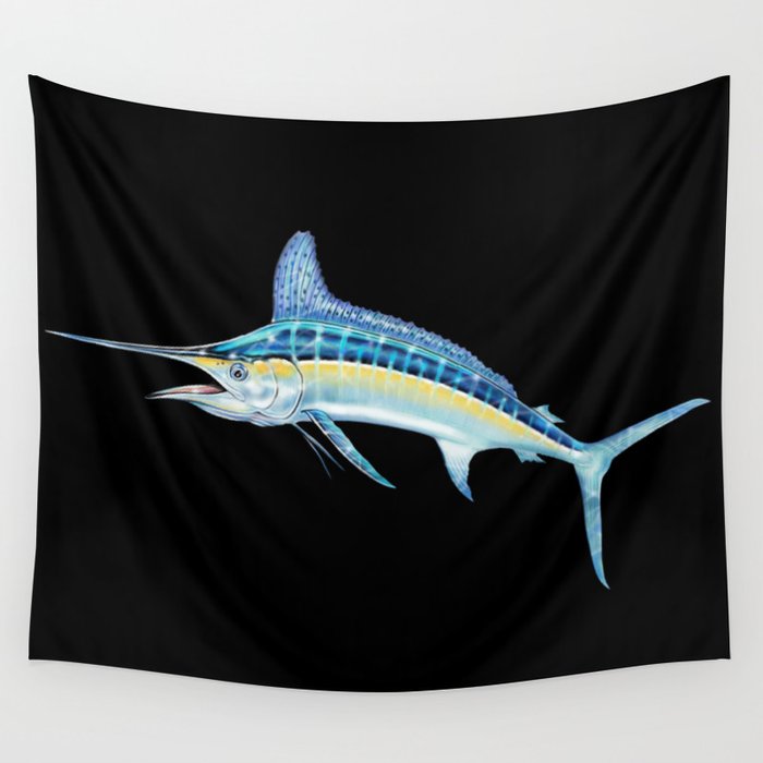 White Marlin Wall Tapestry Gallery Image 1