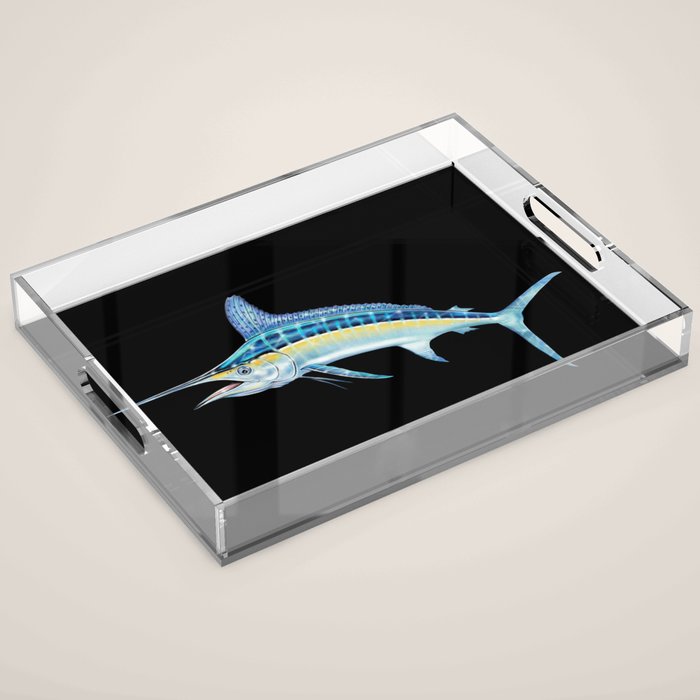 White Marlin Acrylic Tray Gallery Image 1