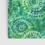 Jumbo Tie Dye Batik in Bright Green Circling Swirls on Teal Poster Gallery Image 3