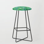 Jumbo Tie Dye Batik in Bright Green Circling Swirls on Teal Stool Gallery Image 1