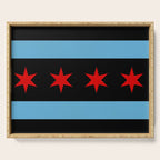 Black Chicago Flag Serving Tray Gallery Image 1