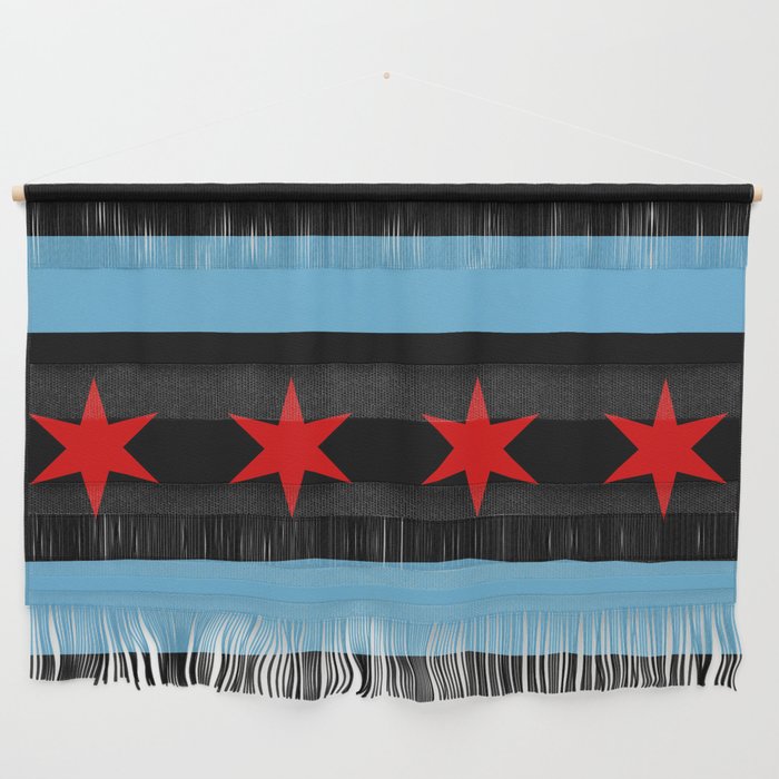 Black Chicago Flag Wall Hanging Gallery Image 1