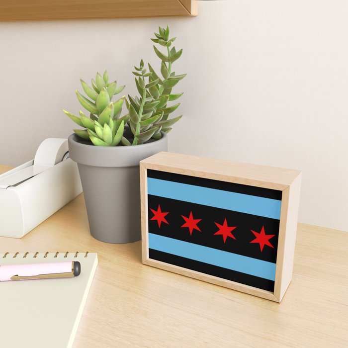 Black Chicago Flag Mini Art Print Gallery Image 2