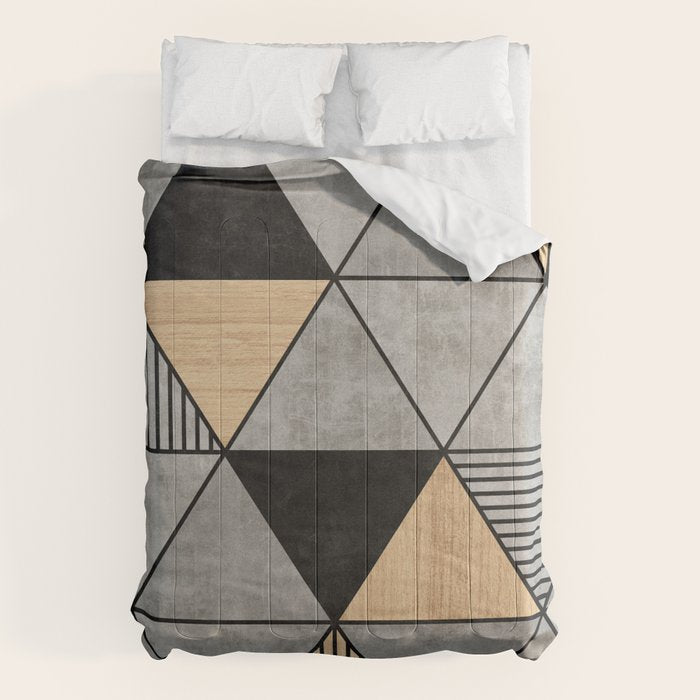 Concrete and Wood Triangles 2 Comforter Gallery Image 6
