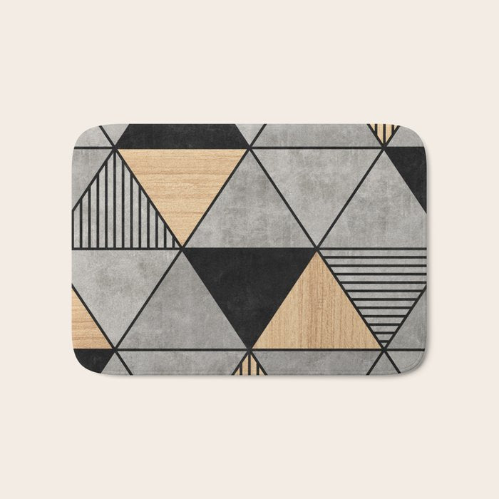 Concrete and Wood Triangles 2 Bath Mat Gallery Image 1