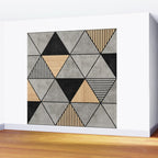Concrete and Wood Triangles 2 Wall Mural Gallery Image 2
