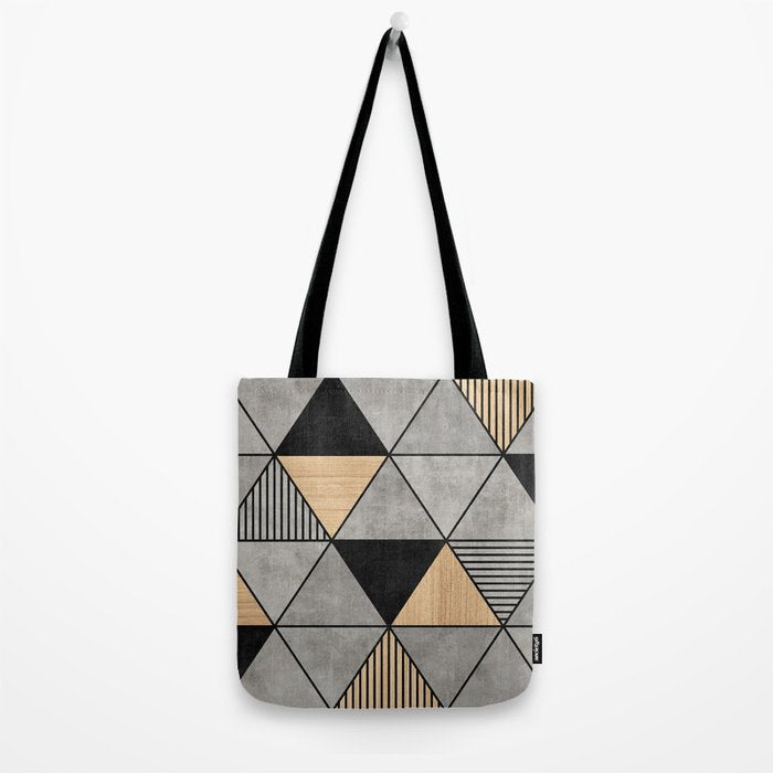 Concrete and Wood Triangles 2 Tote Bag Gallery Image 2