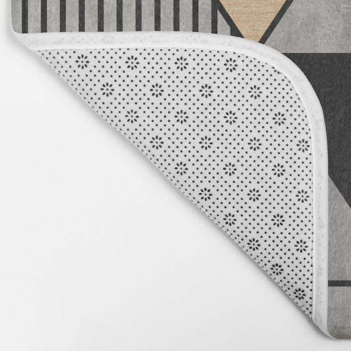 Concrete and Wood Triangles 2 Bath Mat Gallery Image 2