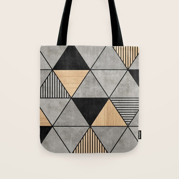 Concrete and Wood Triangles 2 Tote Bag Gallery Image 1