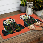 panda orange Outdoor Rug Gallery Image 2
