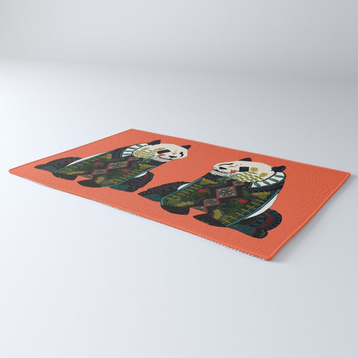 panda orange Rug Gallery Image 3