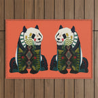 panda orange Outdoor Rug Gallery Image 1