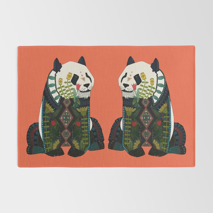 panda orange Rug Gallery Image 2