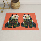 panda orange Rug Gallery Image 1