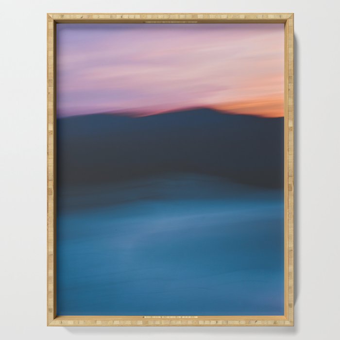 sunset over the mountain - colorful modern abstract photography Serving Tray Gallery Image 1