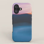 sunset over the mountain - colorful modern abstract photography iPhone Case Gallery Image 1