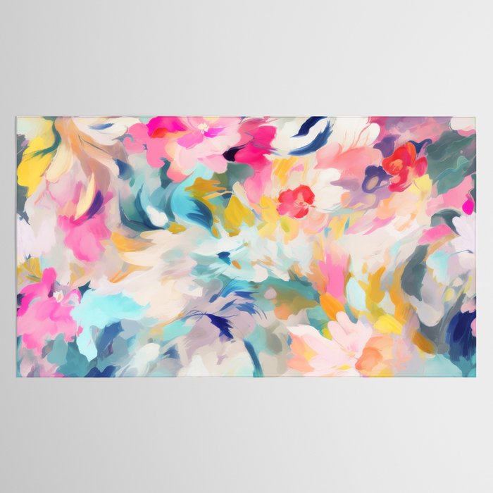 Colorful Abstract Design Rainbow Bold Bright Flowers Tablecloth Gallery Image 2