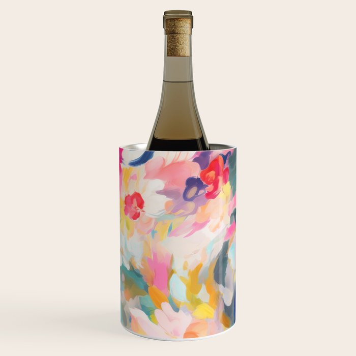 Colorful Abstract Design Rainbow Bold Bright Flowers Wine Chiller Gallery Image 3