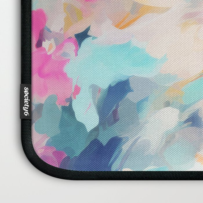 Colorful Abstract Design Rainbow Bold Bright Flowers Laptop Sleeve Gallery Image 3