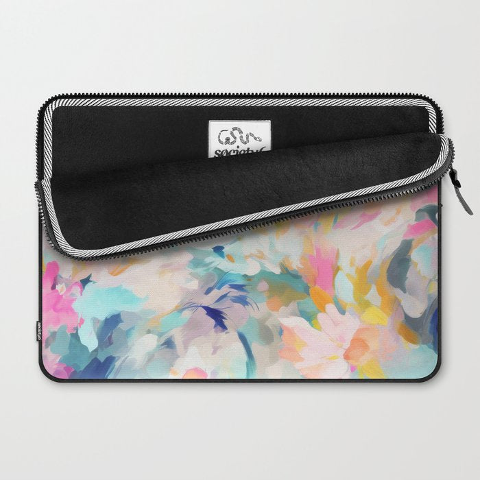 Colorful Abstract Design Rainbow Bold Bright Flowers Laptop Sleeve Gallery Image 2