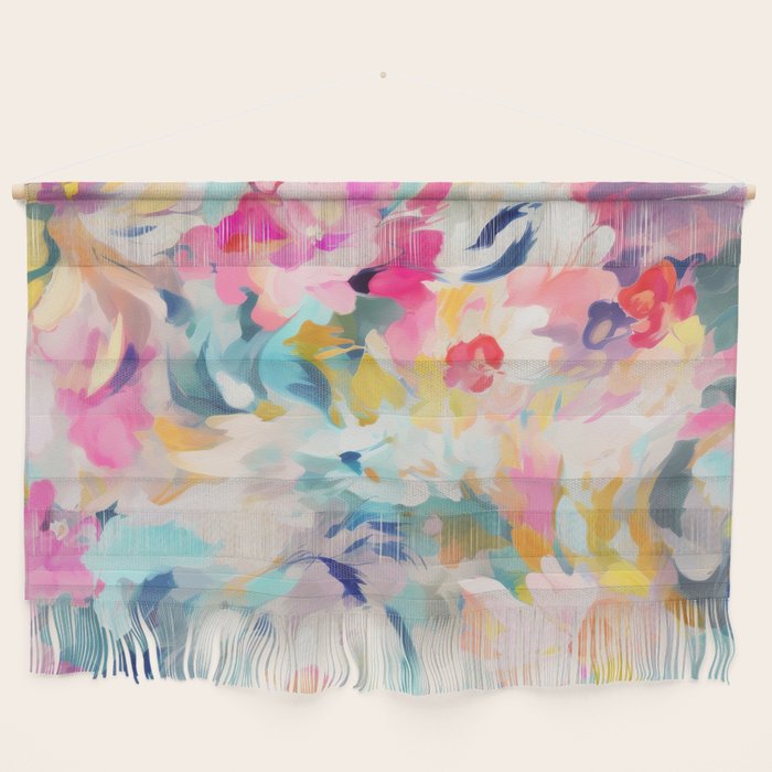 Colorful Abstract Design Rainbow Bold Bright Flowers Wall Hanging Gallery Image 1