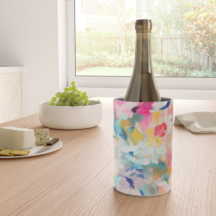Colorful Abstract Design Rainbow Bold Bright Flowers Wine Chiller Gallery Image 4