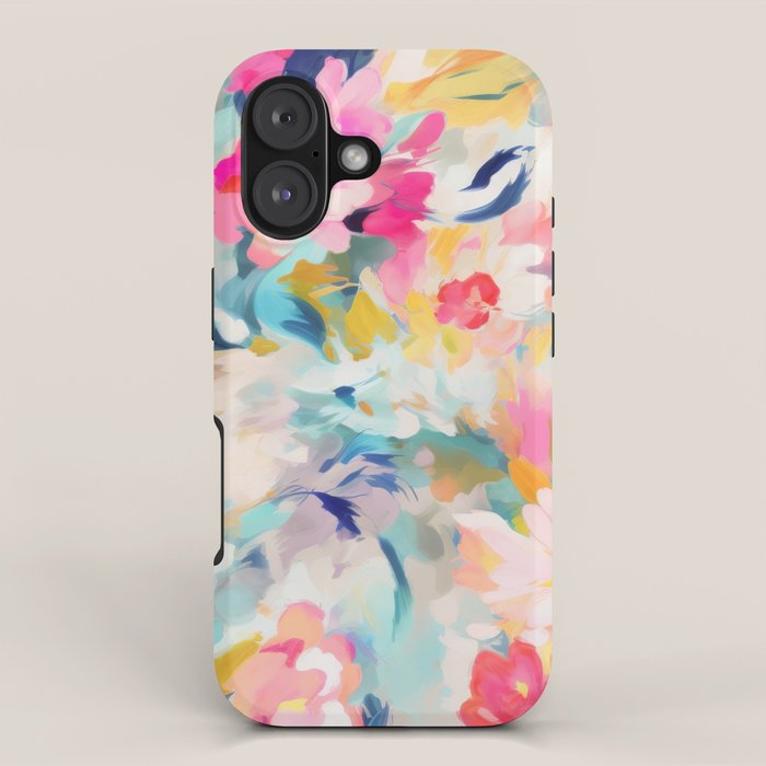 Colorful Abstract Design Rainbow Bold Bright Flowers iPhone Case Gallery Image 1