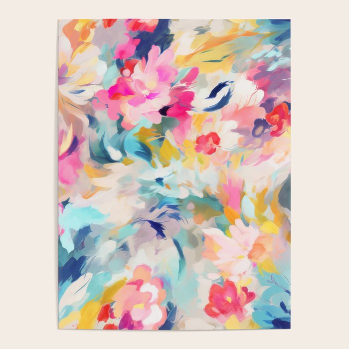 Colorful Abstract Design Rainbow Bold Bright Flowers Poster Gallery Image 4