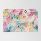 Colorful Abstract Design Rainbow Bold Bright Flowers Rug Gallery Image 2