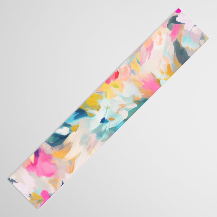 Colorful Abstract Design Rainbow Bold Bright Flowers Table Runner Gallery Image 3