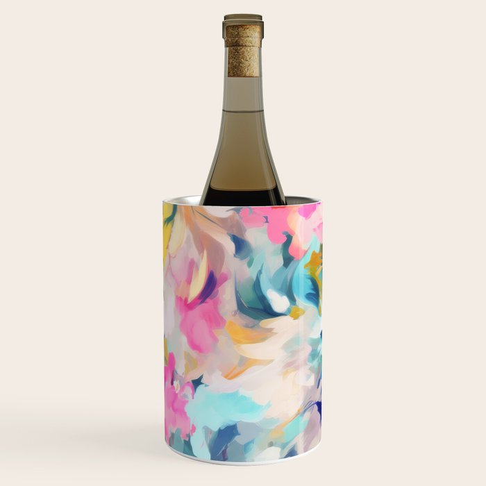 Colorful Abstract Design Rainbow Bold Bright Flowers Wine Chiller Gallery Image 2
