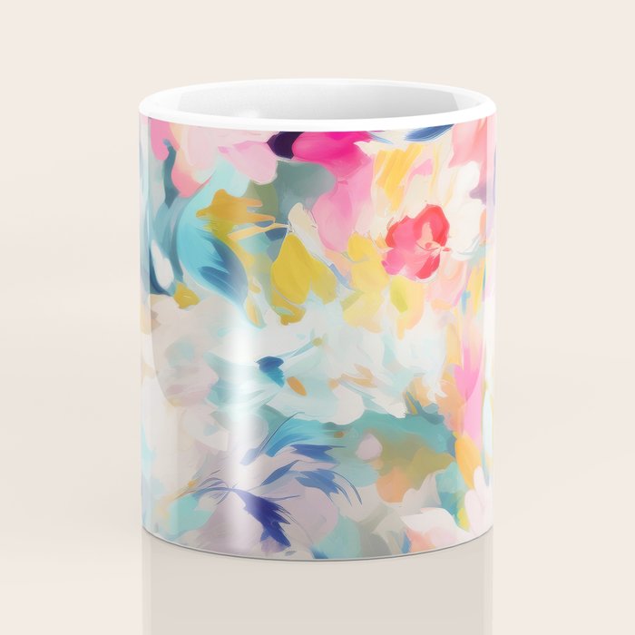 Colorful Abstract Design Rainbow Bold Bright Flowers Coffee Mug Gallery Image 4