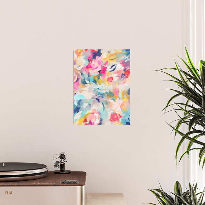 Colorful Abstract Design Rainbow Bold Bright Flowers Poster Gallery Image 2