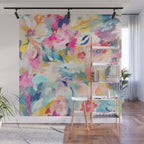 Colorful Abstract Design Rainbow Bold Bright Flowers Wall Mural Gallery Image 1