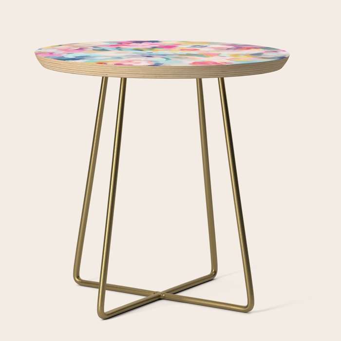 Colorful Abstract Design Rainbow Bold Bright Flowers Side Table Gallery Image 1