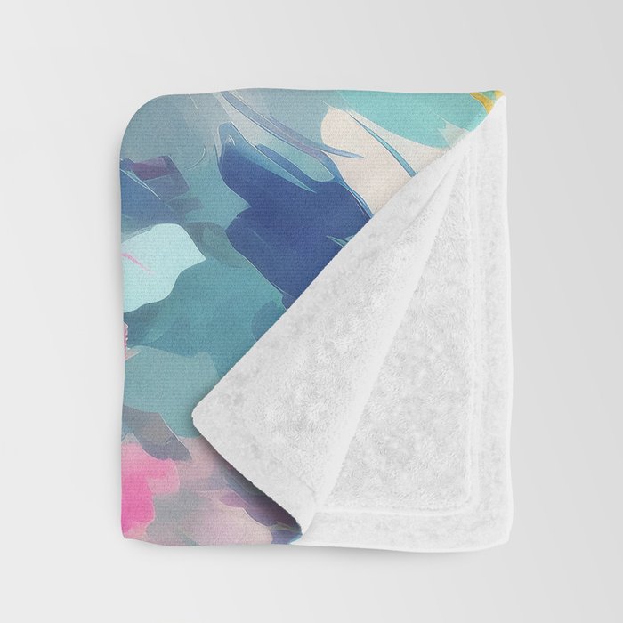 Colorful Abstract Design Rainbow Bold Bright Flowers Throw Blanket Gallery Image 3