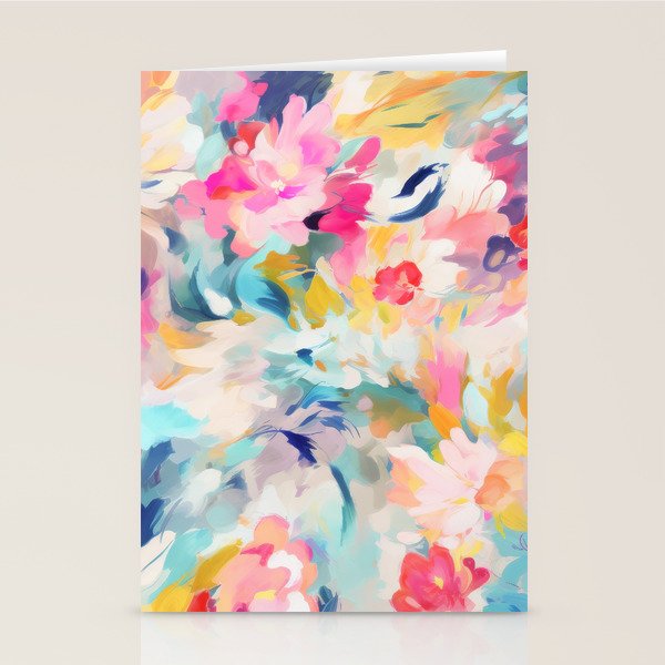 Colorful Abstract Design Rainbow Bold Bright Flowers Stationery Card Gallery Image 2