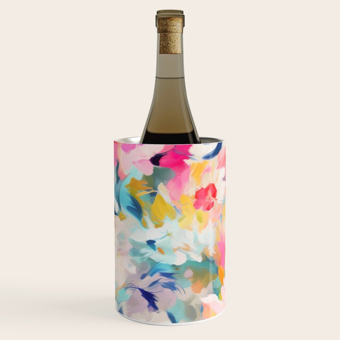 Colorful Abstract Design Rainbow Bold Bright Flowers Wine Chiller Gallery Image 1
