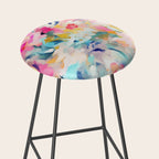 Colorful Abstract Design Rainbow Bold Bright Flowers Stool Gallery Image 2