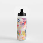 Colorful Abstract Design Rainbow Bold Bright Flowers Water Bottle Gallery Image 2