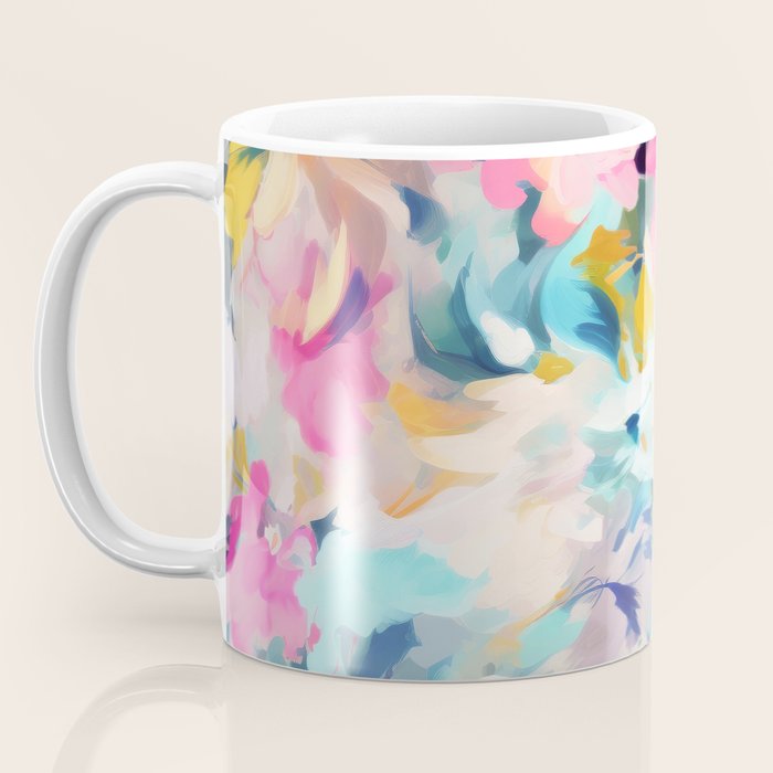 Colorful Abstract Design Rainbow Bold Bright Flowers Coffee Mug Gallery Image 3