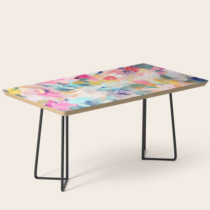 Colorful Abstract Design Rainbow Bold Bright Flowers Coffee Table Gallery Image 1